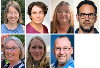 *Der neu gewählte Kirchenvorstand in Jestädt: von links oben - Linda Hix, Christina Brecht, Melanie Lenze, Marc Zimmermann, Ehrengard von Nobbe, Elke Templin, Michael Brecht
