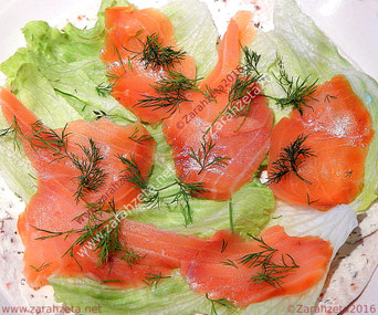 Lachs auf Wrap mit Dill und Salat