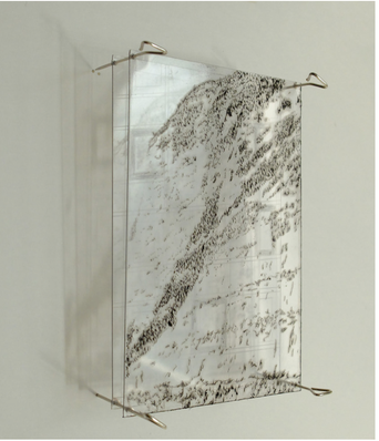 -Paysages 2018 Gravures sur rhénalon superposées (encrées ou non) 9x6 cm (plaque)