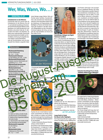 Veranstaltungskalender August erscheint als Print 05-08-2025