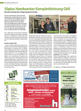Bremervoerde Handwerker regional Kooperation 50plus Planung
