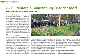 Blütenfest Gnarrenburg Termin 2023