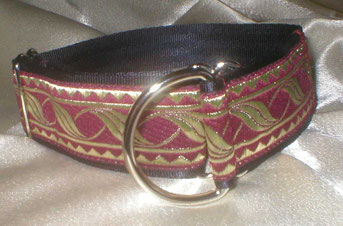 Zugstopp, Halsband, 4 cm, Gurtband schwarz, edle Borte