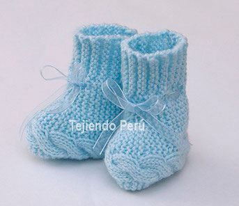 Botitas tejidas 2 agujas para bebe store