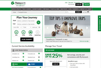 Transperth ウェブサイト