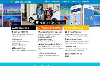 Gold Coast Cabs ウェブサイト