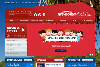 Greyhound Australia ウェブサイト