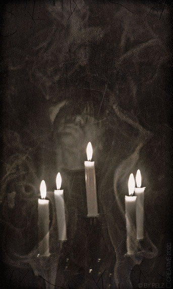 Exponattitel: Candlelight Creatures - Exponatgrößen: 27 x 45 - Art: digiART - © by Pelz Kreativ 2020