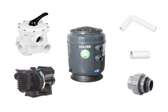 Bausatz Filteranlage Fibertech Serie D500 Fiberplast mit Filterpumpe Sta-Rite Große Serviceöffnung