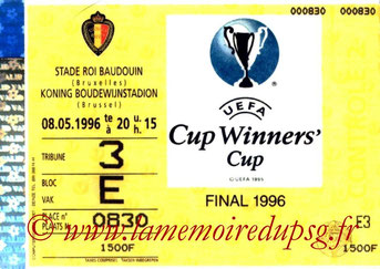 Ticket  PSG-Rapid Vienne  1995-96