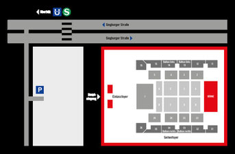 Hallenplan Mitsubishi Electric HALLE Düsseldorf