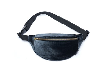 BAUCHTASCHE  KING HIP  BLUE VELVET - Fanny pack aus blauem Samt von Finster