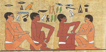 Fresque sur le tombeau d'Ankhmahor - médecin à Saqqarah - 2 330 av JC