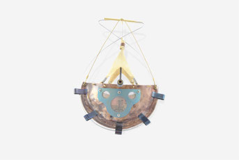 "PEQUOD" brooch 2017 copper, titanium, brass, steel, aluminium, suede *