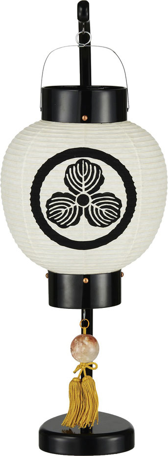 盆提灯 室内用 門提灯 白張 七寸 紙張 弓型スタンド付 電池式LED（A7007）