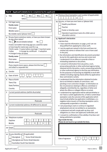 Blue Card Application Form 2