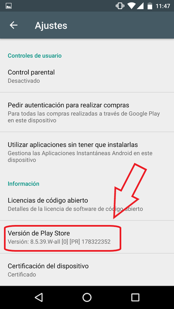 Actualizar Google Play Store
