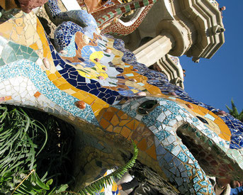 park güell private tour lizard salamander