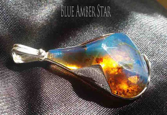 Blue Amber - 蓝珀原石和圆珠