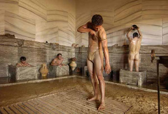 Scena di uomini alle terme