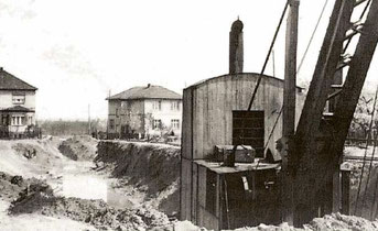 Bau des Bahnaußenrings in der Alemannenstraße anno 1951