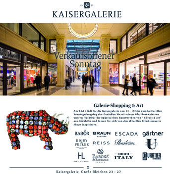 Werbeanzeige von der Kaisergalerie mit Cheers & art