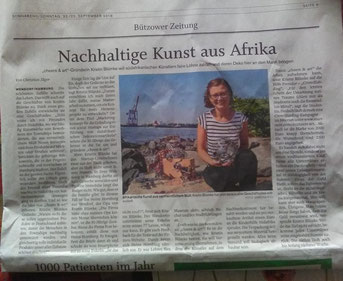 Cheers & art ist das erste Mal in der Zeitung.