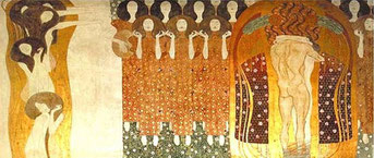 Klimt, La frise Beethoven, "L'hymne à la joie", 1902.