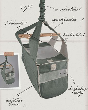 Vorteile der mitwachsenden Hängewiege für Kinder von Wombagee