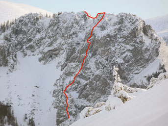 ungefährer Routenverlauf direkte Nordwand