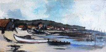 Pierre Malrieux Le Canon Piraillan Huile sur toile Galerie Bassam Bordeaux Cap Ferret