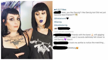 KAT VON D stellt auf Instagram fest, wie sehr doch die Liebe zu DANZIG verbindet