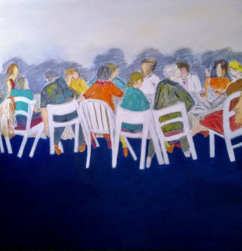 o.T., 100 x 100 cm , Acryl auf Leinwand