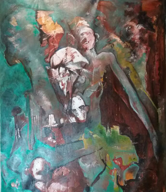 Tréfonds - huile & pigments sur toile - 140x165 - 2020