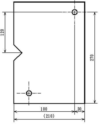 ピン位置を図面上で2つ目の原点として指定する寸法配置です。