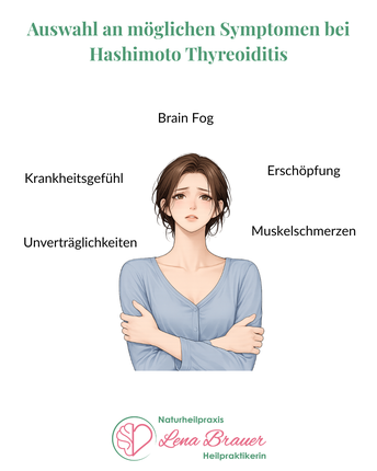 Frau mit Hashimoto Thyreoiditis Symptome 