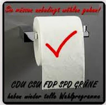 "De må ubetinget gå til valg! CDU, CSU, SPD, .... har igen superfede valgprogrammer!"