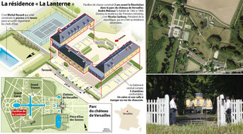 Résidence La Lanterne à Versailles : Plan, vue aérienne et entrée.