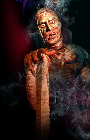 Nathan Head as Mummy Khamundi - Publicity for Scare Kingdom