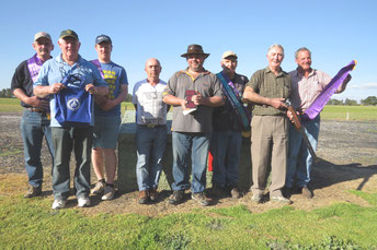 L to R. Peter Finn, Dennis Savage, Colin Finn, Gil. Farish, Royce Wojtowyez, David Jackel, Reg. Phefley, Peter Roper.