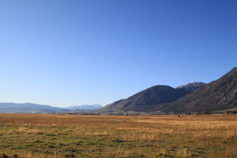 Where the opening scene of "The Shootist" was filmed: on Jacks Valley Ranch, at the base of the snow-capped Sierras. 