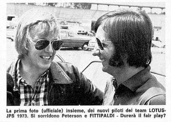 Ronnie Peterson en 1972 con Emerson Fittipaldi