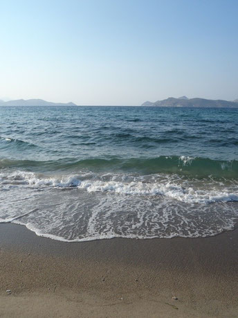 The beach next to Milos Camping, Greece