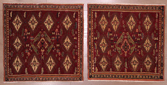 Paire de Kashkuli Iran 0,62 x 0,62 cm / 0,64 x 0,63 m