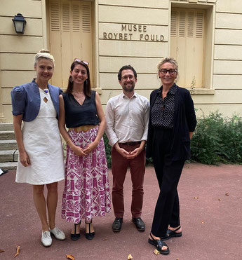 De g à d : Nathalie Deguen, Marie-Caroline Thuillier, Simon Psaltopoulos - Directeur de la Culture (ville de Courbevoie), Sandrine Peney - Adjointe au maire Culture et Patrimoine (ville de Courbevoie)