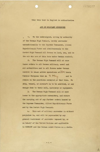 Militärische Kapitulationsurkunde (08.05.1945), Seite 2