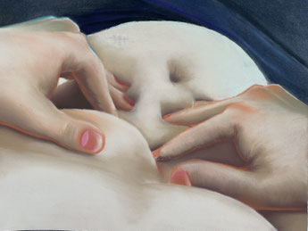 Wanst, 2023, Pastell auf Papier, 24 x 32 cm
