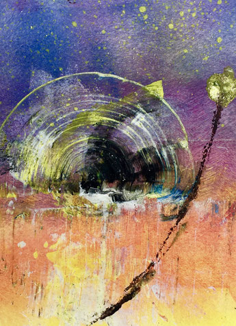 Arco di luce, 2018, tecnica mista, 10 x 13 cm