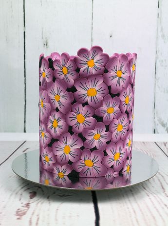 flower fondant pattern cake