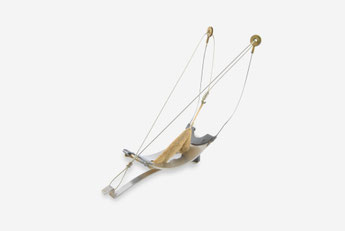 "TIRNEU" 1992 titanium, silver, steel, brass, suede 11x4x5 cm. 11 gr.